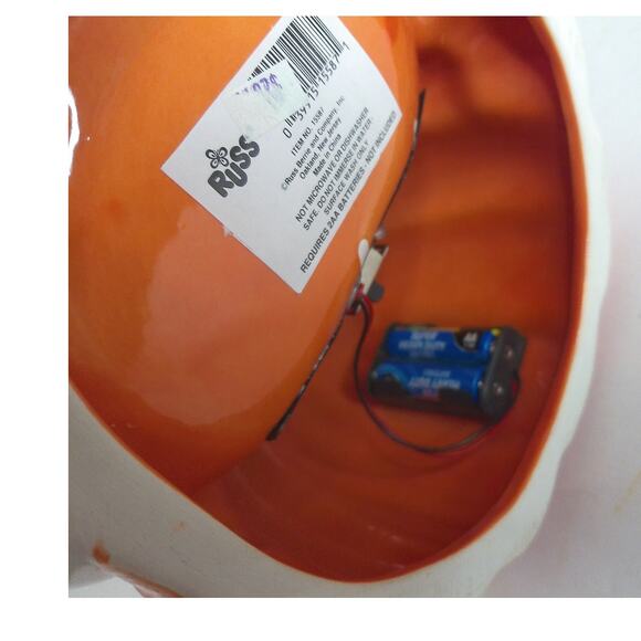 Vintage Russ Halloween Ceramic Pumpkin Ghosts Motion Activated Candy Dish - Picture 5 of 8